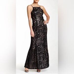 Trixxi Women's Dress Black Square Neck Sequin Formal Evening Size 9